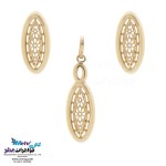 نیم ست طلا - آویز و گوشواره - طرح هندسی