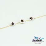 دستبند طلا و سنگ - صدف گل