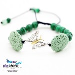 دستبند طلا و سنگ - طرح پروانه