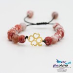 دستبند طلا و سنگ - طرح شبدر چهار برگ