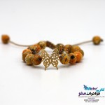 دستبند طلا و سنگ - طرح پروانه