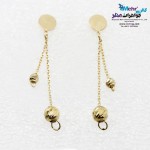 گوشواره طلا - طرح گوی تراش