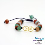 دستبند طلا و سنگ - طرح شاخه و برگ