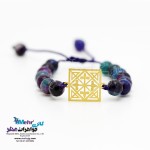 دستبند طلا و سنگ - طرح هندسی