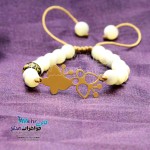 دستبند طلا و سنگ - طرح پروانه