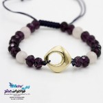 دستبند طلا و مهره - طرح هندسی