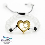 دستبند طلا و سنگ - طرح قلب