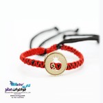 دستبند طلا و بافت - طرح انار