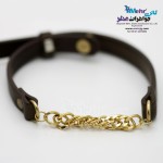 دستبند طلا و چرم - طرح کارتیه