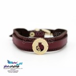 دستبند طلا و چرم - طرح انار
