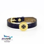 دستبند طلا و چرم - طرح برف