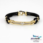 دستبند طلا و چرم - طرح ورساچه