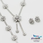 سرویس طلا - گردنبند و گوشواره و دستبند - طرح گل