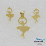 نیم ست طلا - آویز و گوشواره - طرح بالرین