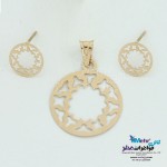 نیم ست طلا - آویز و گوشواره - طرح هندسی