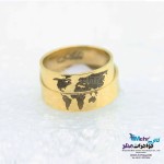 انگشتر طلا - طرح نقشه‌ی جهان