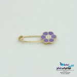 سنجاق سینه طلا - طرح گل خندان