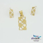 نیم ست طلا - آویز و گوشواره - طرح قلب