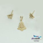 نیم ست طلا - آویز و گوشواره - طرح کاج