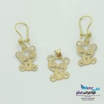 نیم ست طلا - آویز و گوشواره - طرح پاندا