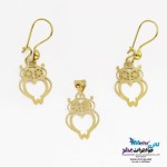 نیم ست طلا - آویز و گوشواره - طرح جغد