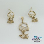 نیم ست طلا - آویز و گوشواره - طرح پرنده