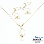 نیم ست - گردنبند و گوشواره - طرح گل و پروانه