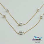 گردنبند رولباسی طلا - طرح مروارید نشان