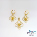 نیم ست طلا - آویز و گوشواره - طرح اسلیمی