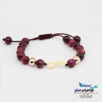 دستبند طلا و مهره - طرح عشق
