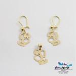 نیم ست طلا - آویز و گوشواره - طرح سگ فانتزی