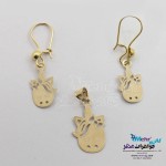 نیم ست طلا - آویز و گوشواره - طرح یونیکورن