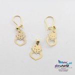 نیم ست طلا - آویز و گوشواره - طرح کیتی