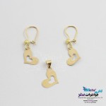 نیم ست طلا - آویز و گوشواره - طرح قلب