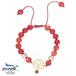 دستبند طلا و سنگ - طرح لوتوس