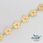 دستبند طلا - طرح گل 5 پر