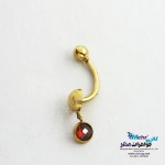 پیرسینگ طلا - طرح سنگ رنگی