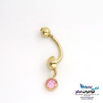 پیرسینگ طلا - طرح سنگ رنگی