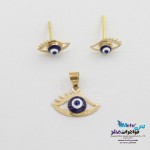 نیم ست طلا - آویز و گوشواره - طرح چشم نظر