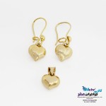 نیم ست طلا - آویز و گوشواره - طرح قلب