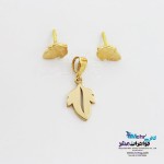 نیم ست طلا - آویز و گوشواره - طرح برگ