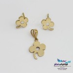 نیم ست طلا - آویز و گوشواره - طرح گل