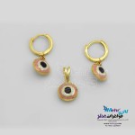 نیم ست طلا - آویز و گوشواره - طرح چشم نظر