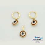 نیم ست طلا - آویز و گوشواره - طرح چشم نظر