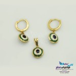نیم ست طلا - آویز و گوشواره - طرح چشم نظر