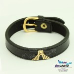 دستبند طلا و چرم - طرح آزادی