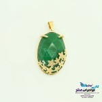 آویز طلا - طرح عقیق سبز