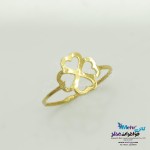 انگشتر طلا - طرح شبدر 4 برگ