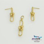 نیم ست طلا - آویز و گوشواره - طرح تیفانی