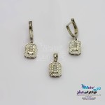 نیم ست طلا - آویز  و گوشواره - طرح هندسی